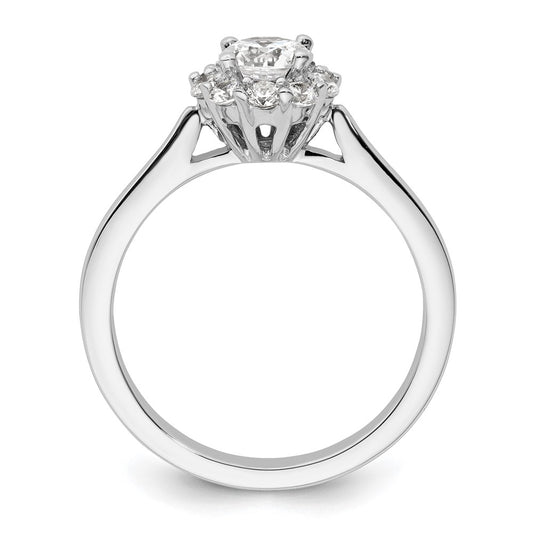 Exclusive 14K White Gold Halo Engagement Ring | 1/2 Carat Center & 1/3 Carat Accents - Stylish Value!
