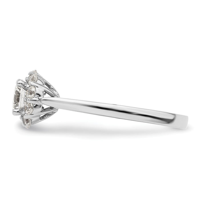 Exclusive 14K White Gold Halo Engagement Ring | 1/2 Carat Center & 1/3 Carat Accents - Stylish Value!-3