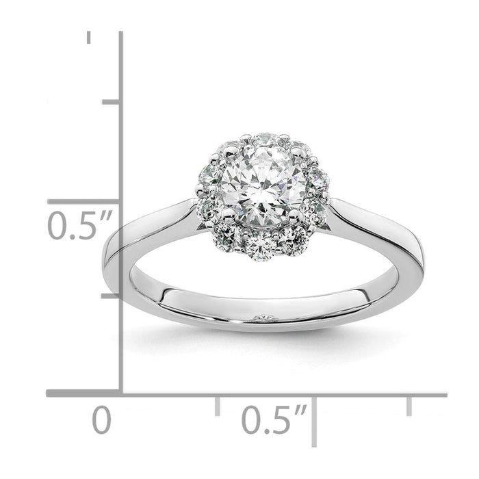 Exclusive 14K White Gold Halo Engagement Ring | 1/2 Carat Center & 1/3 Carat Accents - Stylish Value!-7