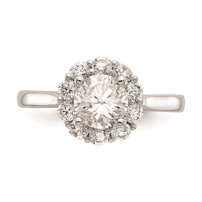 Buy Stylish 14K White Gold Halo Engagement Ring Setting for 1 Carat Stone-4