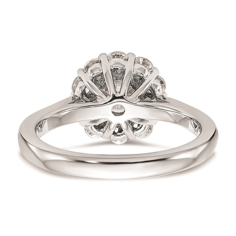 Buy Stylish 14K White Gold Halo Engagement Ring Setting for 1 Carat Stone