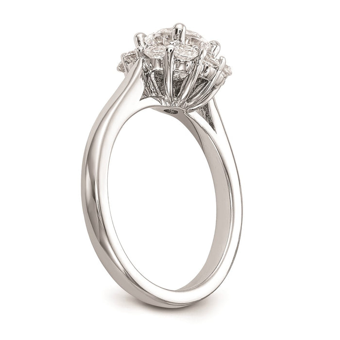 Buy Stylish 14K White Gold Halo Engagement Ring Setting for 1 Carat Stone-6