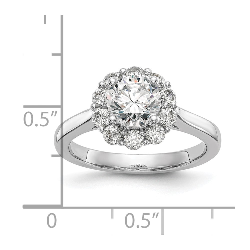 Buy Stylish 14K White Gold Halo Engagement Ring Setting for 1 Carat Stone