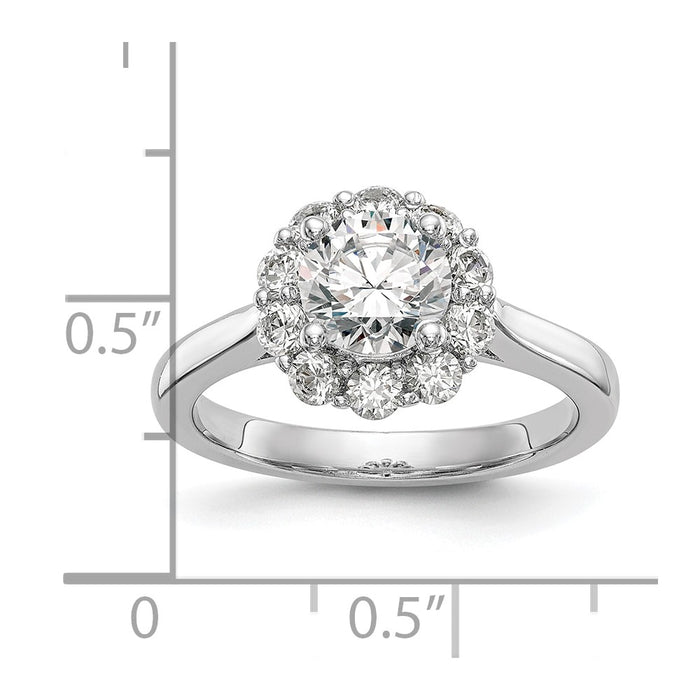 Buy Stylish 14K White Gold Halo Engagement Ring Setting for 1 Carat Stone-7
