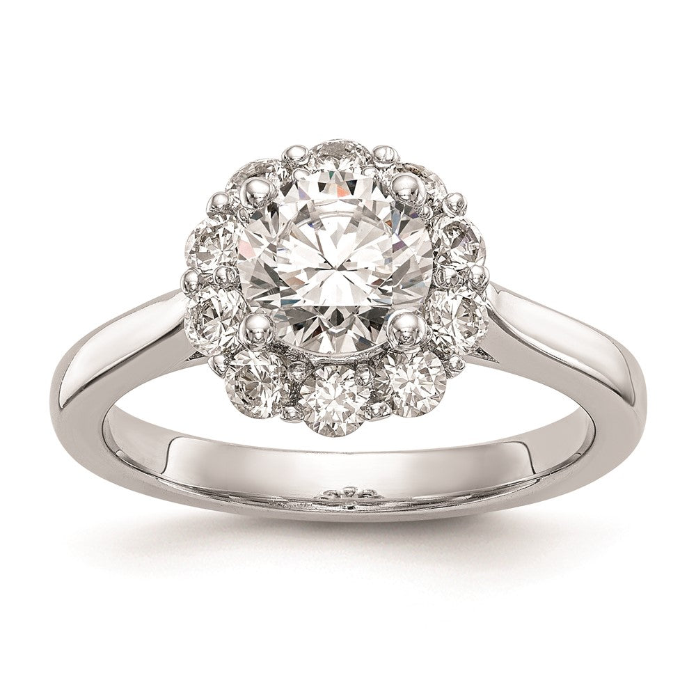 Buy Stylish 14K White Gold Halo Engagement Ring Setting for 1 Carat Stone