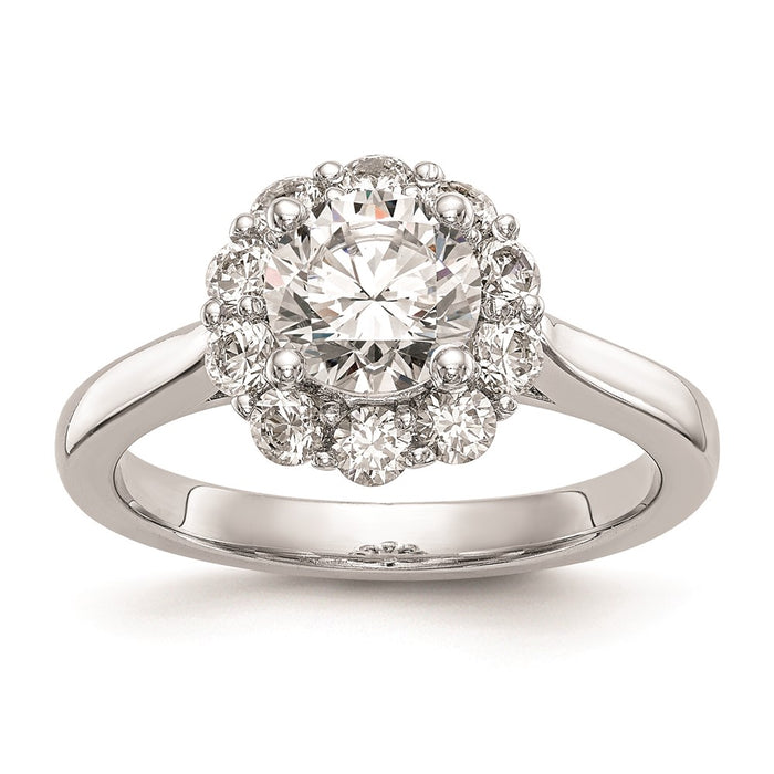 Buy Stylish 14K White Gold Halo Engagement Ring Setting for 1 Carat Stone-1