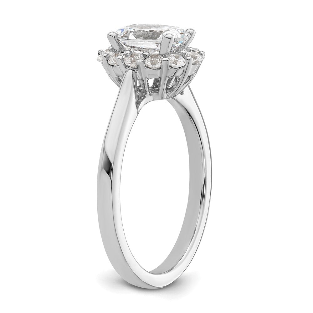 Exclusive 14K White Gold Halo Engagement Ring, 3/4 Carat Oval & Diamond Accents