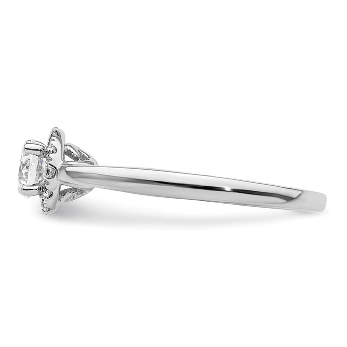 Buy 14K White Gold Halo Engagement Ring - 5.1mm Semi-Mount, 1/2 Carat Diamonds, Stylish Design-3
