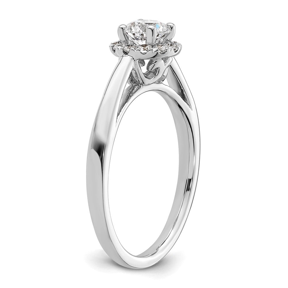 Buy 14K White Gold Halo Engagement Ring - 5.1mm Semi-Mount, 1/2 Carat Diamonds, Stylish Design