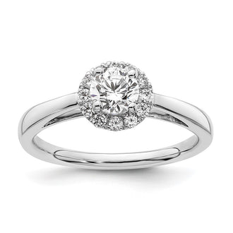 Buy 14K White Gold Halo Engagement Ring - 5.1mm Semi-Mount, 1/2 Carat Diamonds, Stylish Design