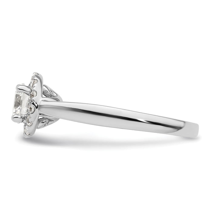 Buy Stylish 14K White Gold Halo Semi-Mount Engagement Ring, 3/4 Carat Center-3