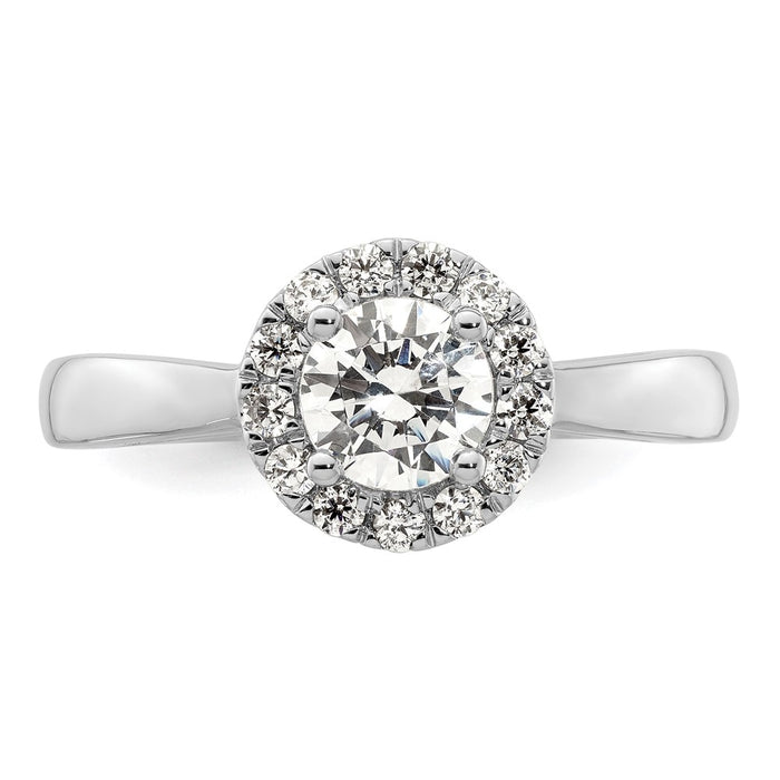 Buy Stylish 14K White Gold Halo Semi-Mount Engagement Ring, 3/4 Carat Center-4