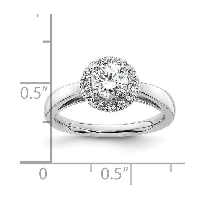 Buy Stylish 14K White Gold Halo Semi-Mount Engagement Ring, 3/4 Carat Center-7