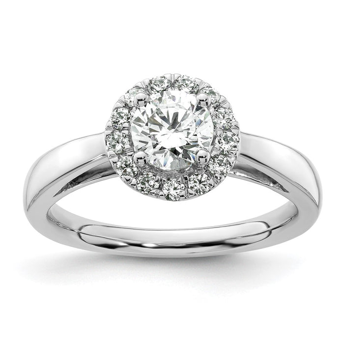 Buy Stylish 14K White Gold Halo Semi-Mount Engagement Ring, 3/4 Carat Center-1