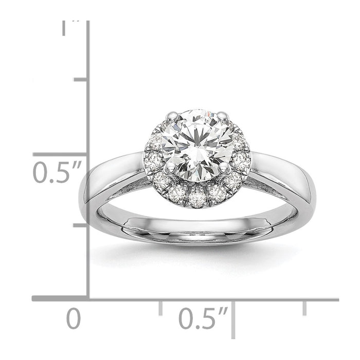 Buy 14K White Gold Halo Semi-Mount Engagement Ring | 1 Carat, Stylish Design-7