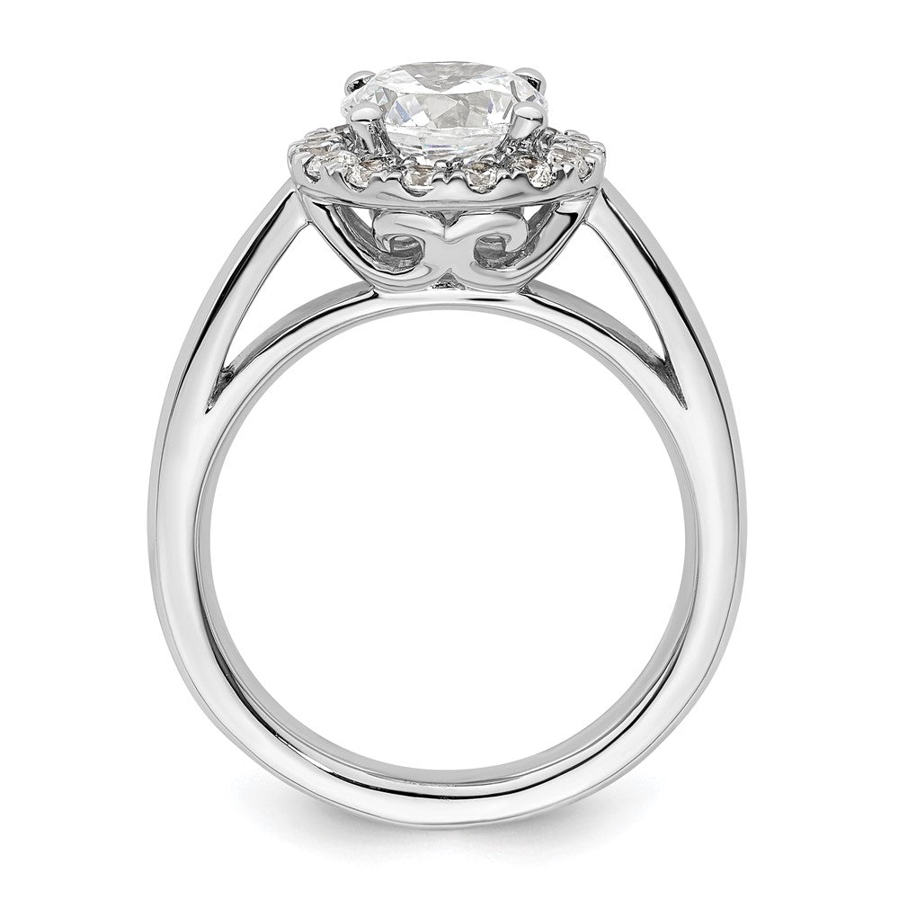 Buy Exclusive 14K White Gold Halo Engagement Ring for 1.5 Carat Center, 3/8 Carat Accents