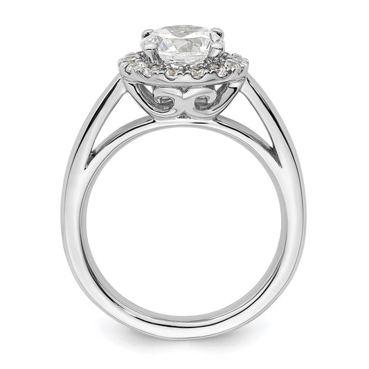 Buy Exclusive 14K White Gold Halo Engagement Ring for 1.5 Carat Center, 3/8 Carat Accents