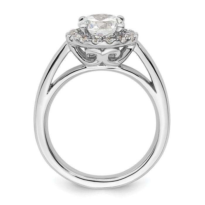 Buy Exclusive 14K White Gold Halo Engagement Ring for 1.5 Carat Center, 3/8 Carat Accents-2