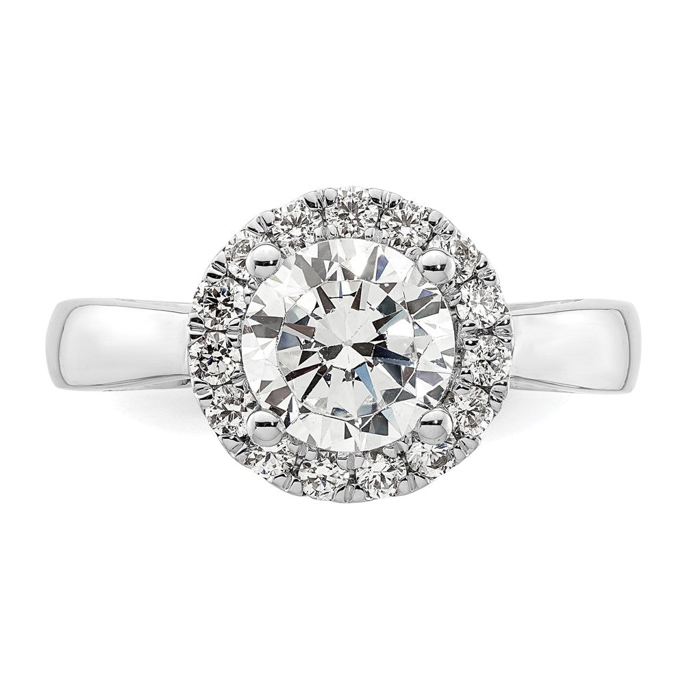 Buy Exclusive 14K White Gold Halo Engagement Ring for 1.5 Carat Center, 3/8 Carat Accents