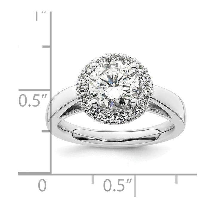 Buy Exclusive 14K White Gold Halo Engagement Ring for 1.5 Carat Center, 3/8 Carat Accents-7