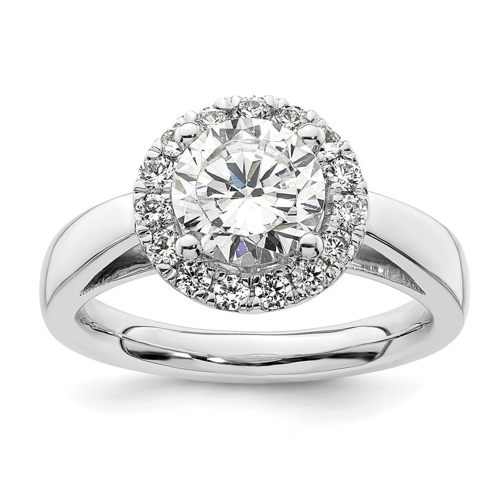Buy Exclusive 14K White Gold Halo Engagement Ring for 1.5 Carat Center, 3/8 Carat Accents
