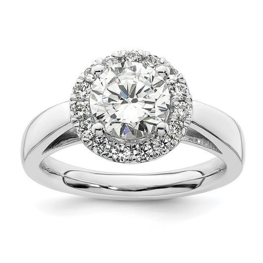 Buy Exclusive 14K White Gold Halo Engagement Ring for 1.5 Carat Center, 3/8 Carat Accents