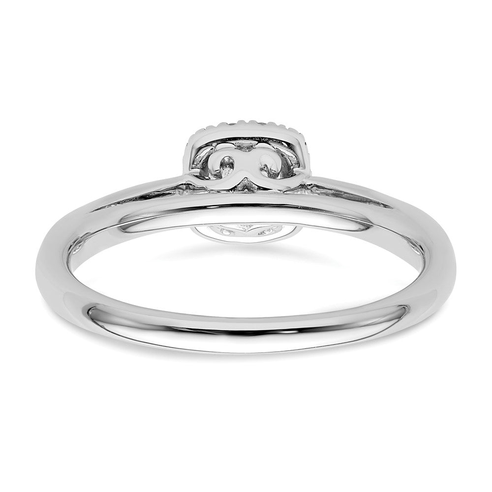 High-Quality 14K White Gold Halo Engagement Ring | 1/5 Carat Center, Stylish Accents