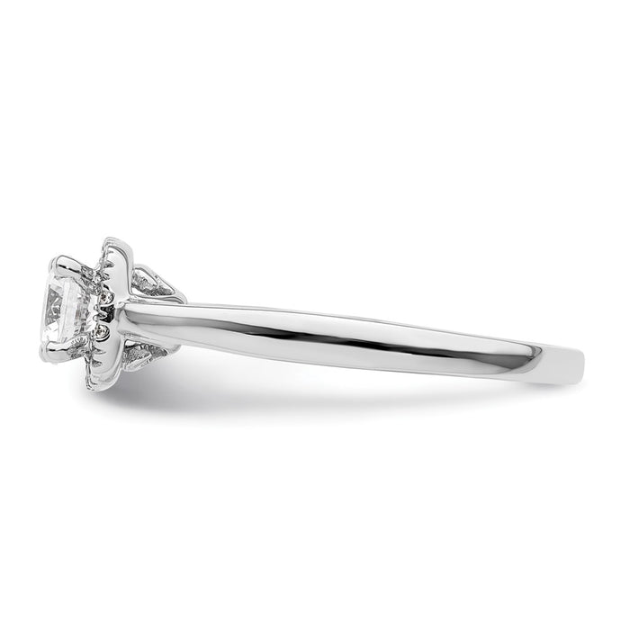 High-Quality 14K White Gold Halo Engagement Ring, 1/2 Carat Center, Affordable Price-3