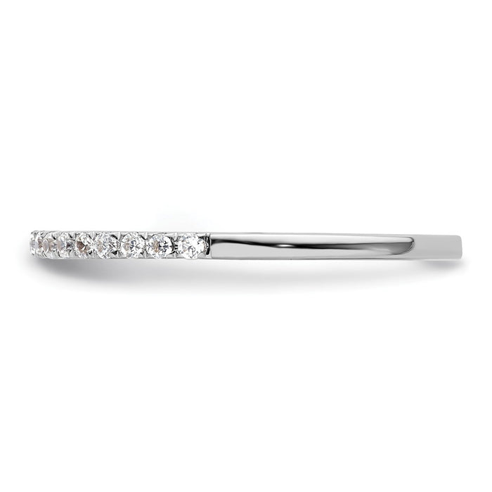Designer 14K White Gold Diamond Wedding Band - 1/6 Carat, Affordable Luxury-3