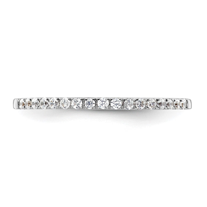 Designer 14K White Gold Diamond Wedding Band - 1/6 Carat, Affordable Luxury-4