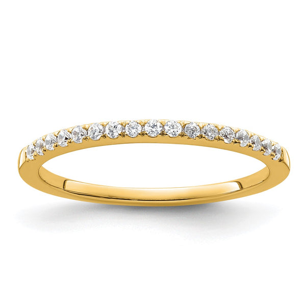 14K Yellow Gold Diamond Wedding Band, 1/6 Carat