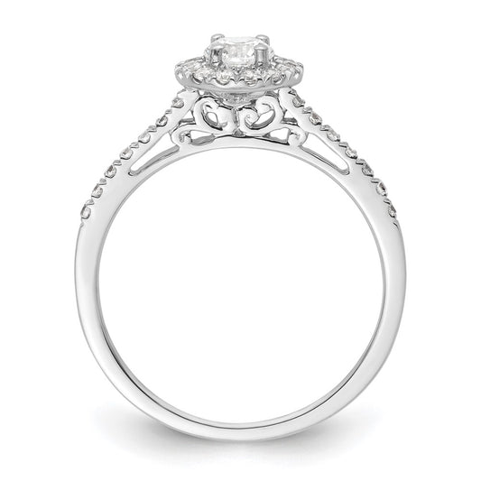 Buy Stylish 14K White Gold Halo Engagement Ring for 1/4 Carat Diamond