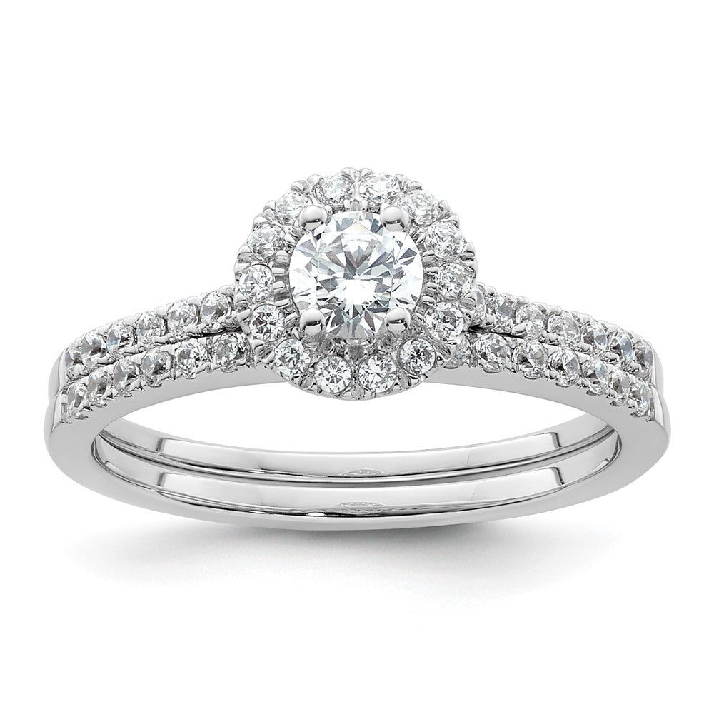Buy Stylish 14K White Gold Halo Engagement Ring for 1/4 Carat Diamond