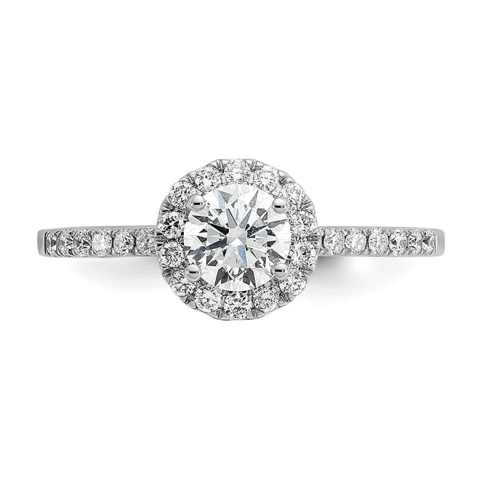 Buy Stylish 14K White Gold Halo Engagement Ring for 1/2 Carat Center, 5.2mm-4