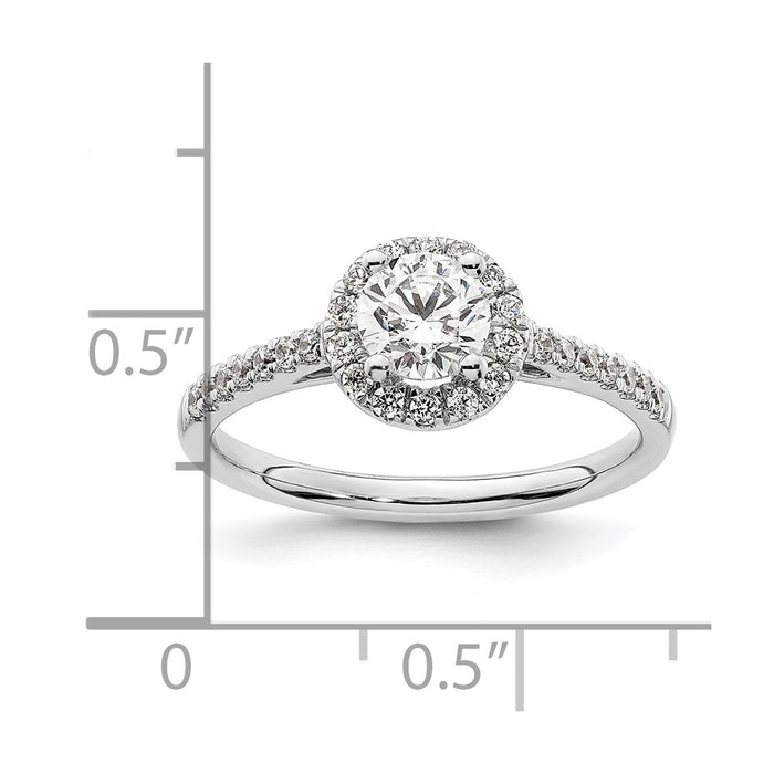 Buy Stylish 14K White Gold Halo Engagement Ring for 1/2 Carat Center, 5.2mm-8