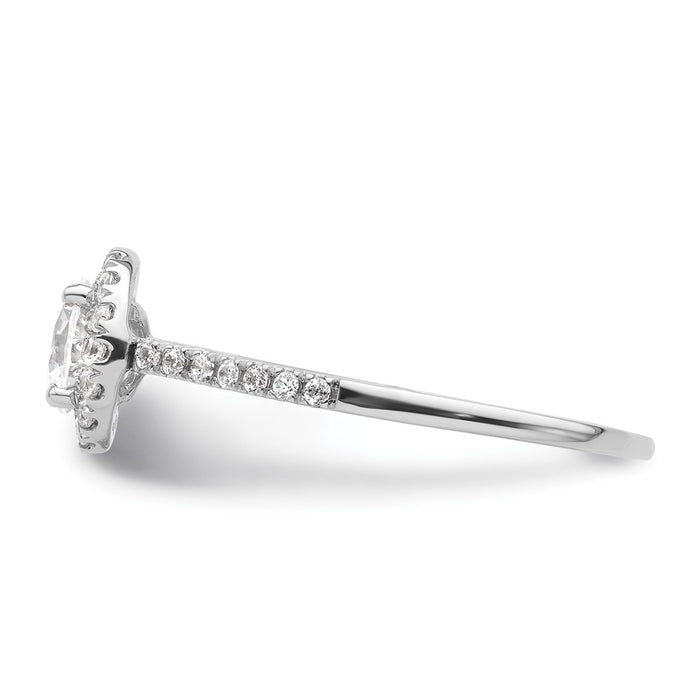 High-Quality 14K White Gold Halo Engagement Ring for 3/4 Carat Center - Stylish Value!-3