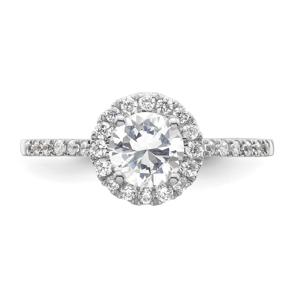 High-Quality 14K White Gold Halo Engagement Ring for 3/4 Carat Center - Stylish Value!