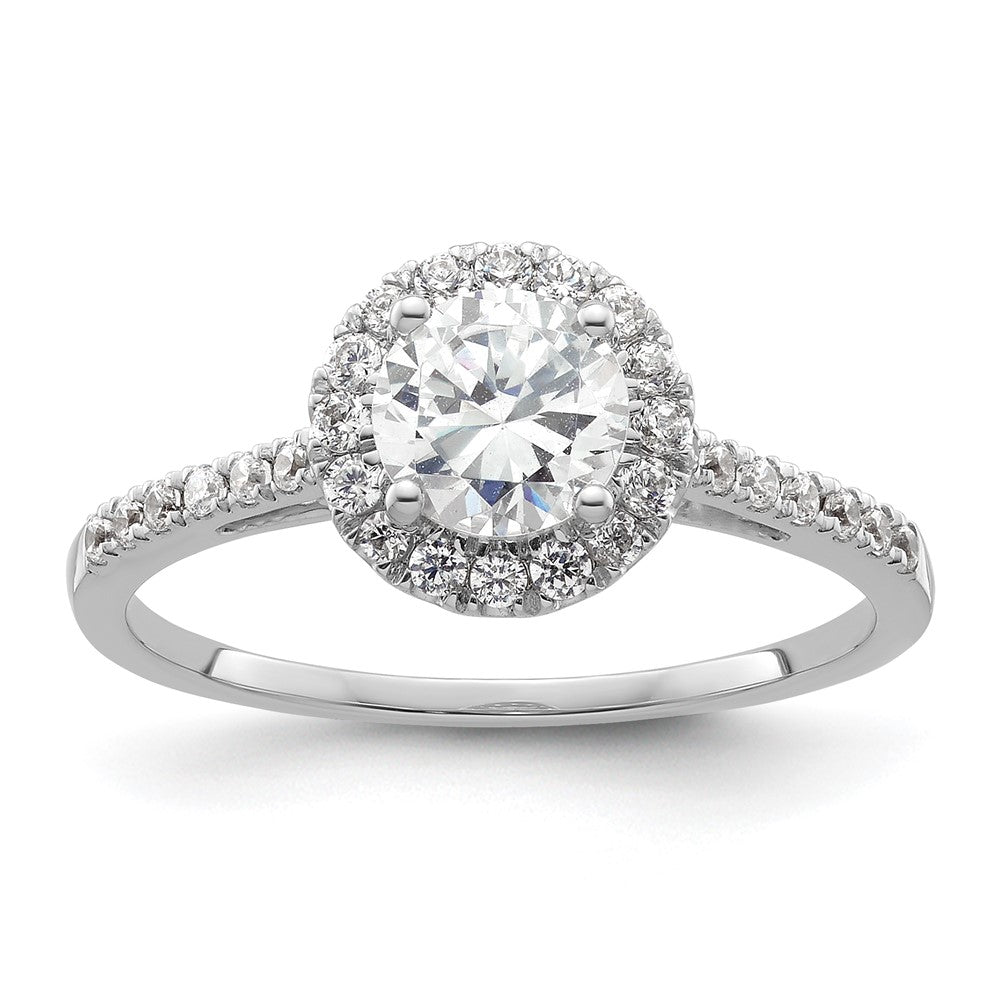 High-Quality 14K White Gold Halo Engagement Ring for 3/4 Carat Center - Stylish Value!