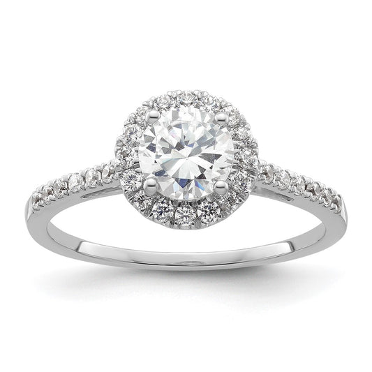 High-Quality 14K White Gold Halo Engagement Ring for 3/4 Carat Center - Stylish Value!
