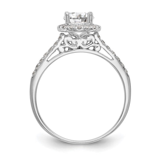 Buy Exclusive 14K White Gold Halo Engagement Ring for 1 Carat Center, Stylish Design