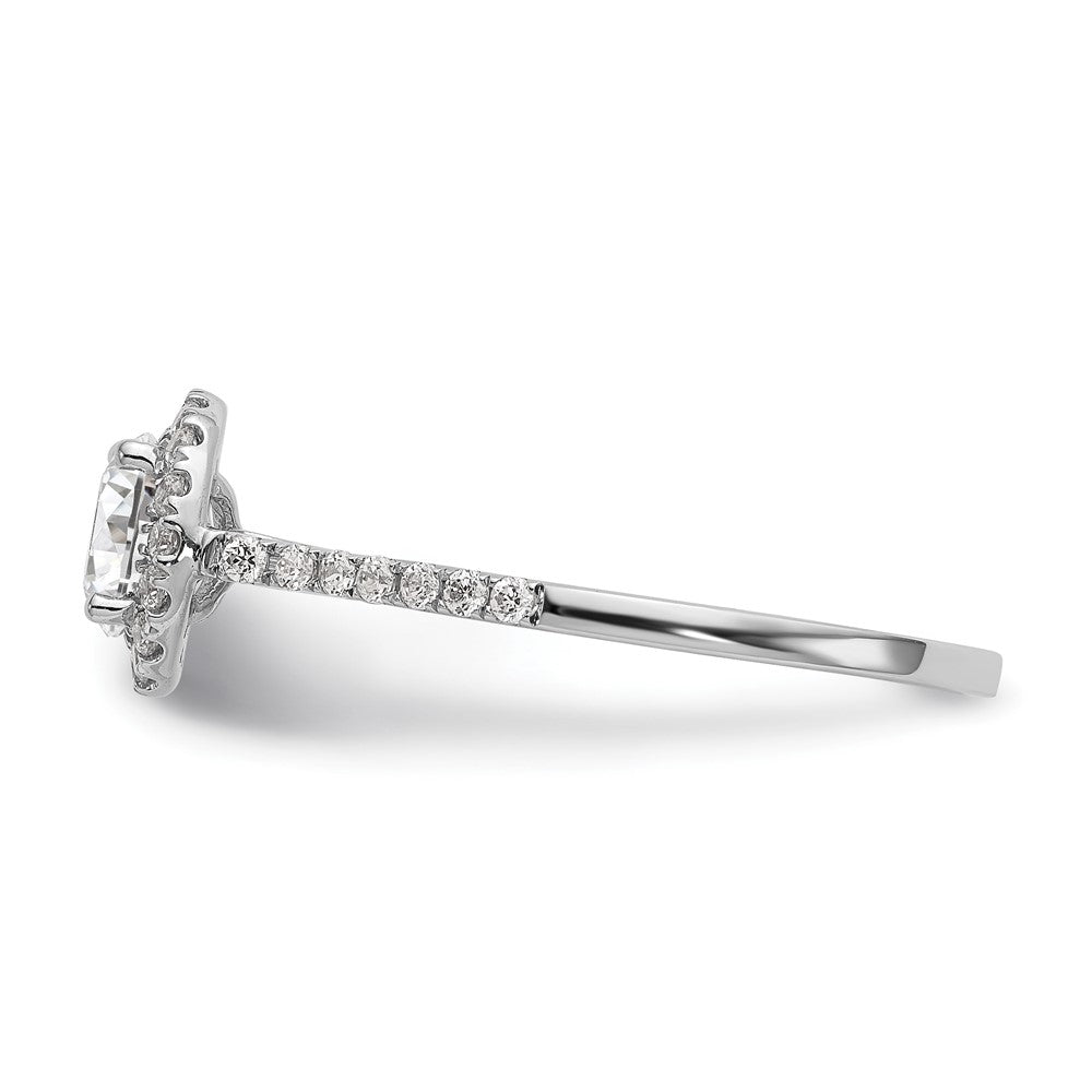 Buy Exclusive 14K White Gold Halo Engagement Ring for 1 Carat Center, Stylish Design