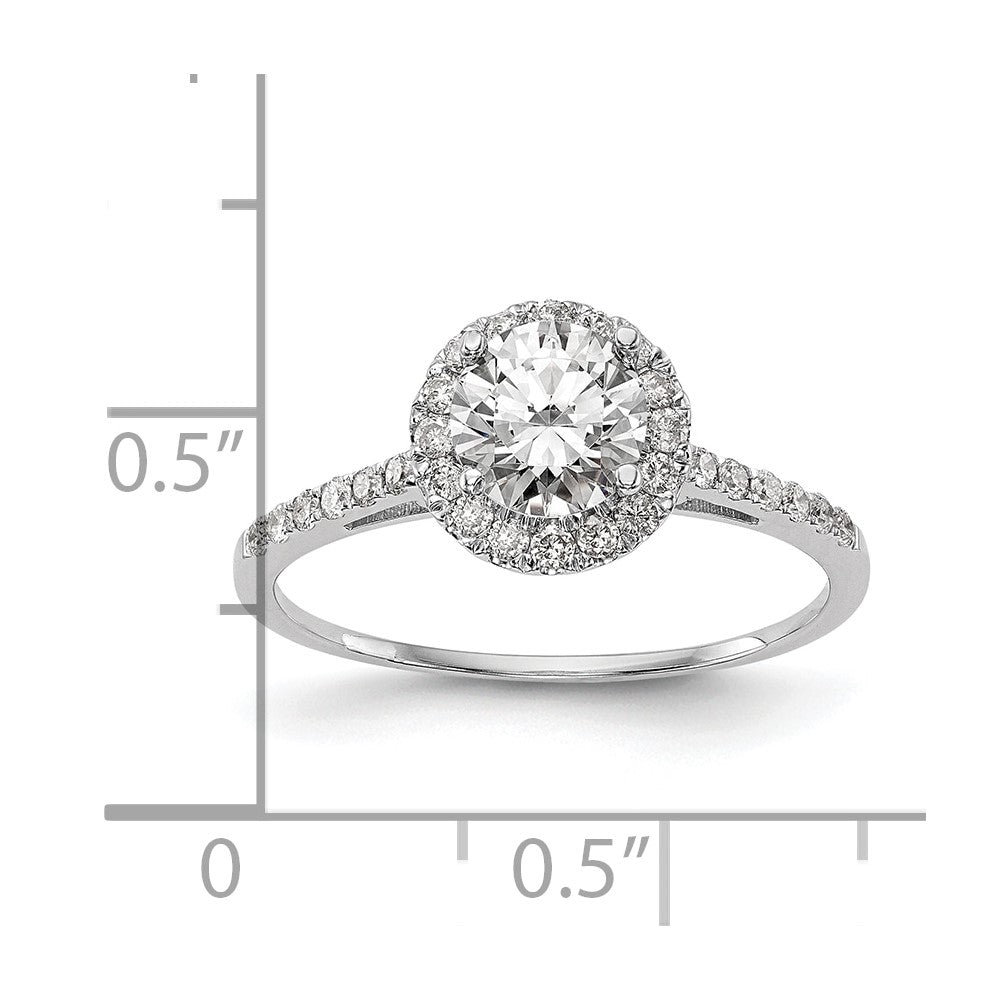 Buy Exclusive 14K White Gold Halo Engagement Ring for 1 Carat Center, Stylish Design