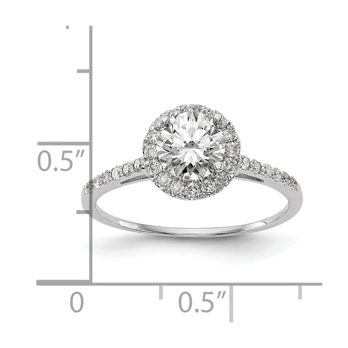 Buy Exclusive 14K White Gold Halo Engagement Ring for 1 Carat Center, Stylish Design-8