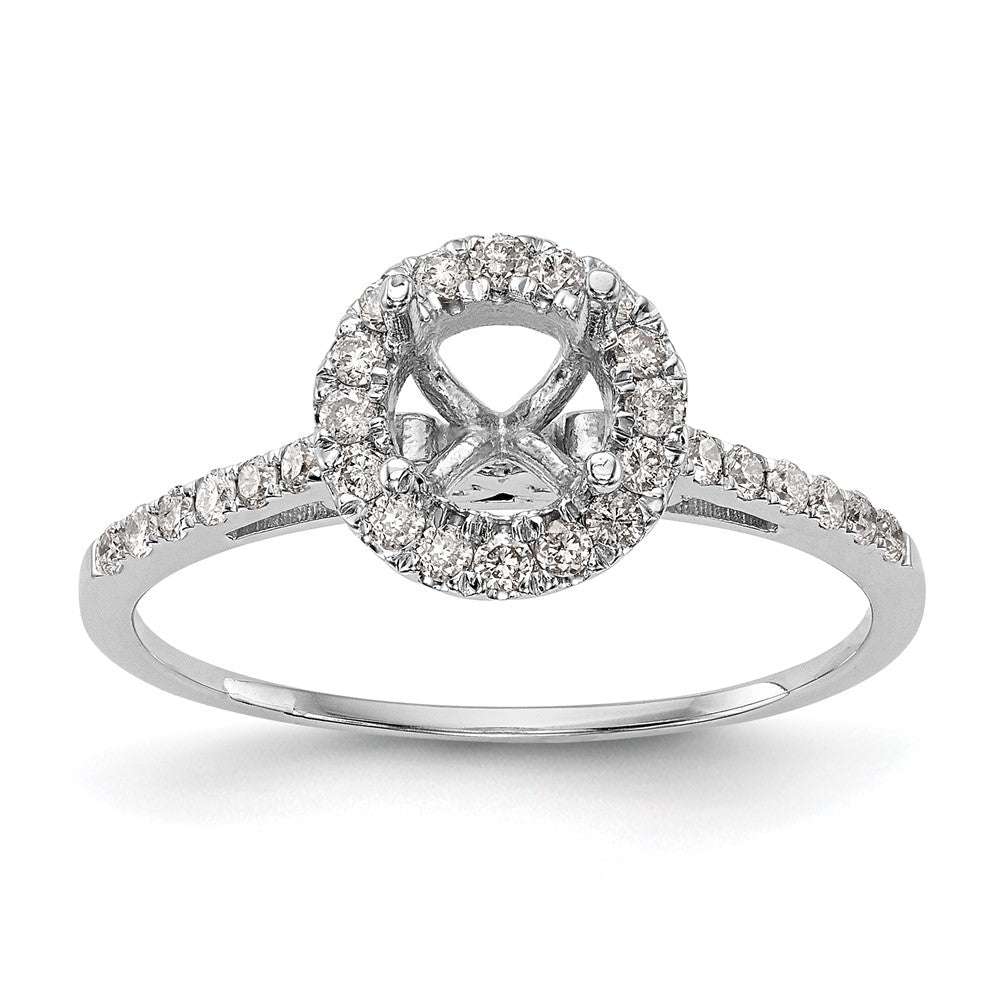 Buy Exclusive 14K White Gold Halo Engagement Ring for 1 Carat Center, Stylish Design