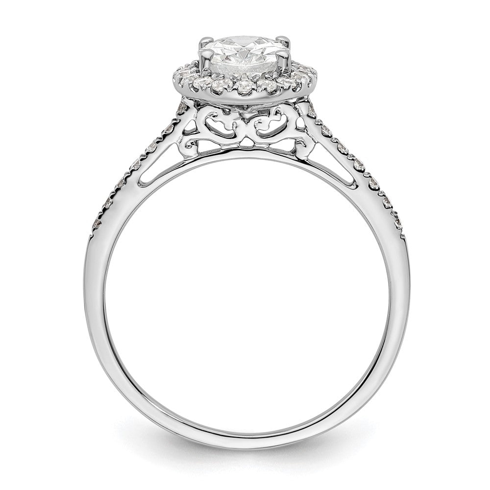Buy Exclusive 14K White Gold Halo Engagement Ring for 1.25 Carat Oval Center