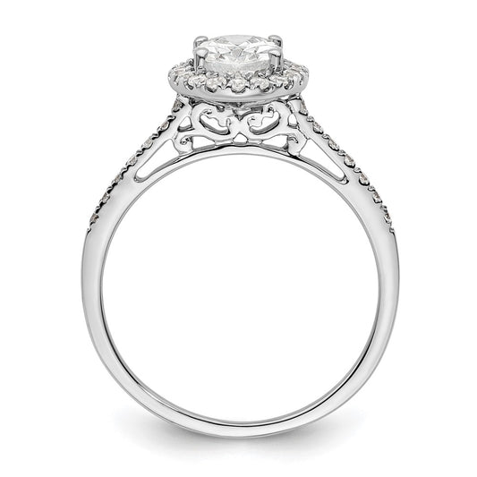 Buy Exclusive 14K White Gold Halo Engagement Ring for 1.25 Carat Oval Center
