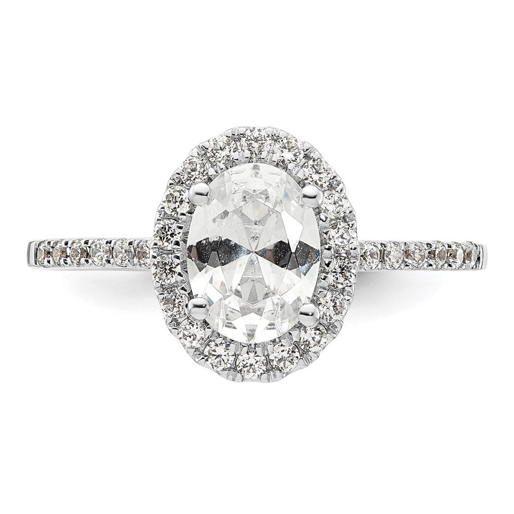 Buy Exclusive 14K White Gold Halo Engagement Ring for 1.25 Carat Oval Center