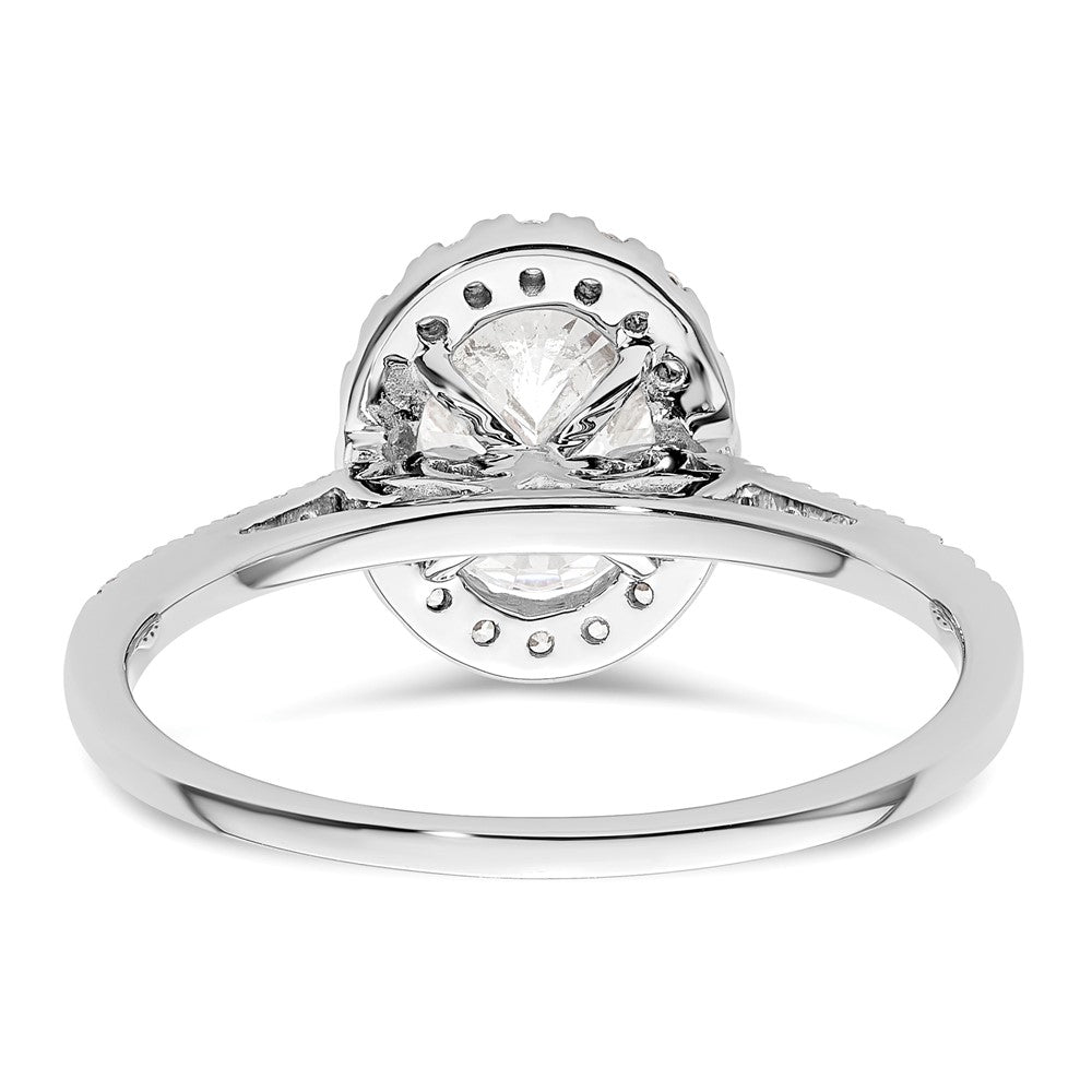 Buy 14K White Gold Halo Engagement Ring for 1.5 Carat Oval Center - Stylish Value!