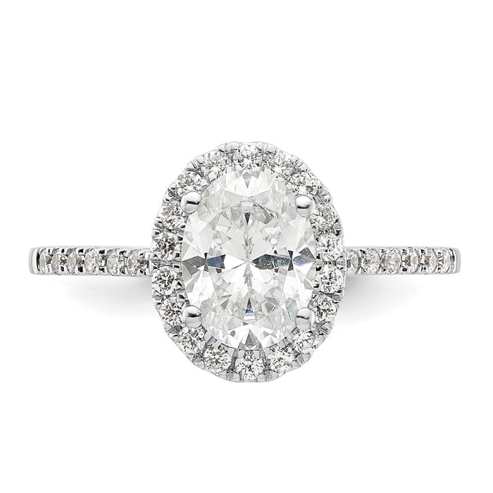 Buy Stylish 14K Two-Tone Halo Engagement Ring, 1.5 Carat Oval Center, 1/3 Carat Diamonds-4