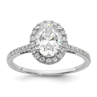 Buy Stylish 14K Two-Tone Halo Engagement Ring, 1.5 Carat Oval Center, 1/3 Carat Diamonds